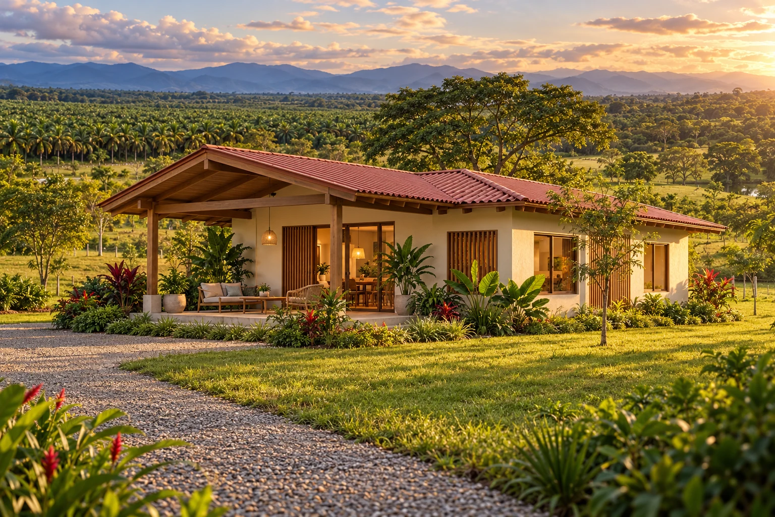 Casa campestre: idea conceptual generada con IA, vivienda no incluida
